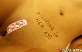 Beauty Ann D strips black dress and gets fucked in the ass