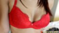 Wearing red bra