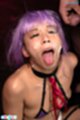 Cum running down her face