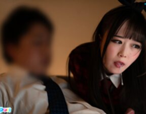 Ria Kurumi in bunny ears sucking and riding cock