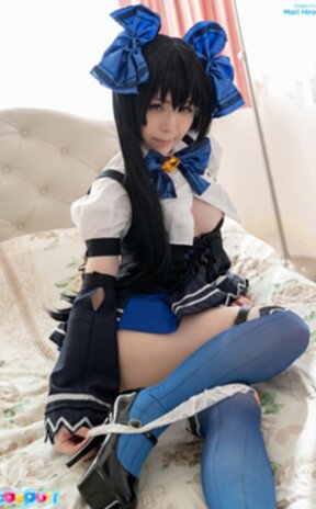 Cutie Mari Hirose lowering panties and shows nice ass and shaved pussy