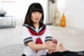 Suzumiya aika giving handjob on her knees in kogal uniform