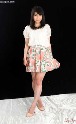 Saionji Reo strips skirt and lingerie nude in white stockings