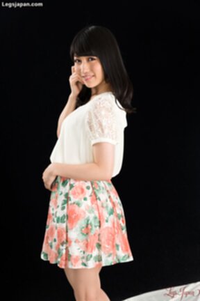 Saionji Reo strips skirt and lingerie nude in white stockings