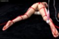Mizuki on her front nude bound with rope legs spread teased with toy