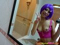 Annlee flashing vee sign in selfy small breasts exposed