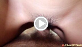 LBFM Zen sucking cock naked on bed and fucked on her back