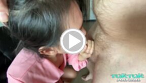 LBFM Ammy sitting on couch teasing and sucking cock